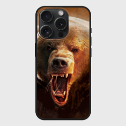 Чехол силиконовый для Apple iPhone 15 Pro Мax матовый Медведь