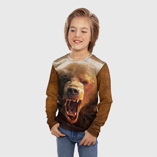 Детский лонгслив 3D Медведь - фото 3