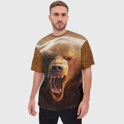 Мужская футболка oversize 3D Медведь - фото 2