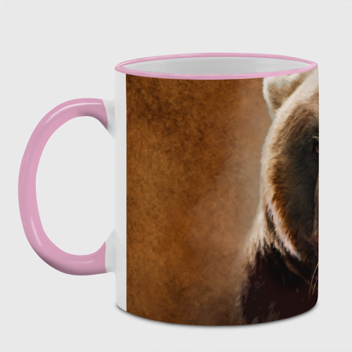 Кружка с полной запечаткой Медведь, цвет Кант розовый - фото 2