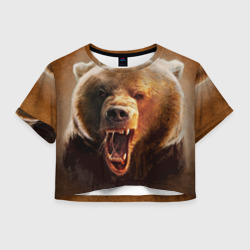 Женская футболка Crop-top 3D Медведь