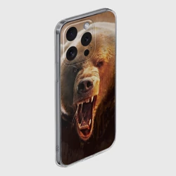 Чехол для iPhone 15 Pro Max силиконовый с защитой камеры Медведь - фото 2