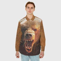 Мужская рубашка oversize 3D Медведь - фото 2