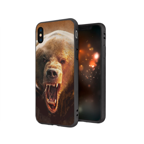 Чехол для iPhone X матовый Медведь Фото 01 Чехол для iPhone X матовый Медведь Фото 01
