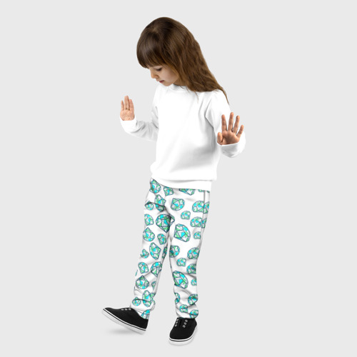 Детские брюки 3D с принтом Бриллианты, фото на моделе #1