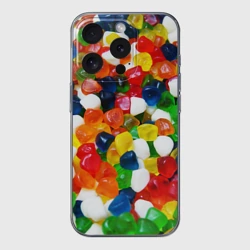 Чехол для iPhone 15 Pro Max силиконовый с защитой камеры Мармелад