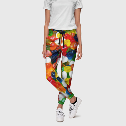 Женские брюки 3D Мармелад, цвет 3D печать - фото 3