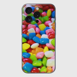 Чехол для iPhone 16 Pro Max силиконовый с защитой камеры Конфетки