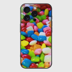 Чехол для iPhone 16 Pro силиконовый с защитой камеры Конфетки