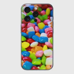 Чехол для iPhone 15 Pro силиконовый с защитой камеры Конфетки