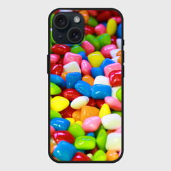 Чехол силиконовый для Apple iPhone 15 матовый Конфетки