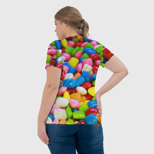 Женская футболка 3D Конфетки, цвет 3D печать - фото 7