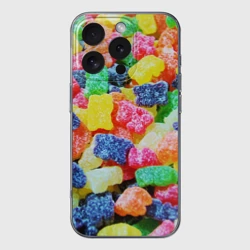 Чехол для iPhone 16 Pro Max силиконовый с защитой камеры Мармеладные мишки