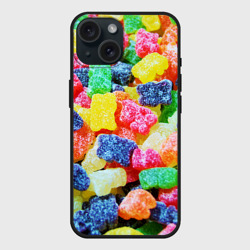 Чехол силиконовый для Apple iPhone 15 матовый Мармеладные мишки