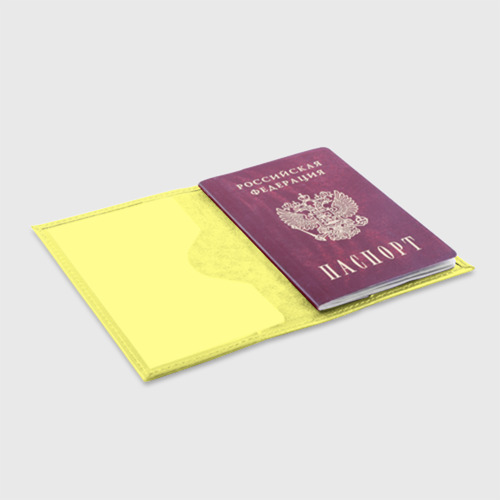 Обложка для паспорта матовая кожа Бабочки, цвет желтый - фото 4