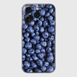 Чехол для iPhone 15 Pro Max силиконовый с защитой камеры Черника