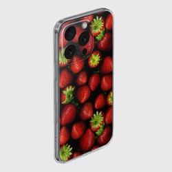 Чехол для iPhone 16 Pro Max силиконовый с защитой камеры Клубничка - фото 2