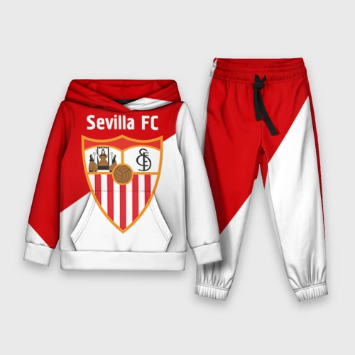 Детский костюм с толстовкой с принтом Севилья, вид спереди #2