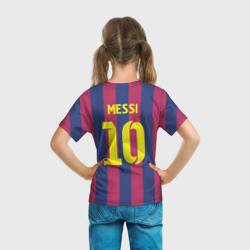 Футболка с принтом Messi для мужчины, вид на модели сзади №3. Цвет основы: белый