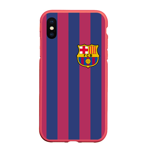 Чехол для iPhone XS Max матовый Messi, цвет красный