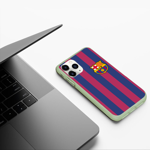 Чехол для iPhone 11 Pro матовый Messi, цвет салатовый - фото 5