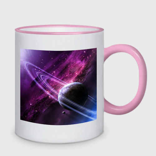Кружка двухцветная Космос, цвет Кант розовый - фото 2