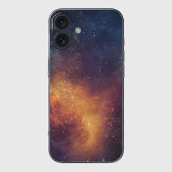 Чехол для iPhone 16 силиконовый с защитой камеры Космос