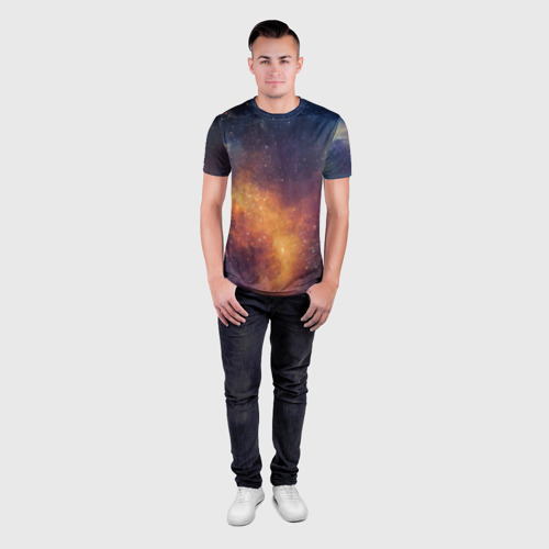 Мужская футболка 3D Slim с принтом Космос, вид сбоку #3