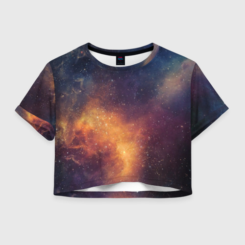 Женская футболка Crop-top 3D Космос Фото 01 Женская футболка Crop-top 3D Космос Фото 01