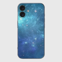 Чехол для iPhone 16 силиконовый с защитой камеры Космос