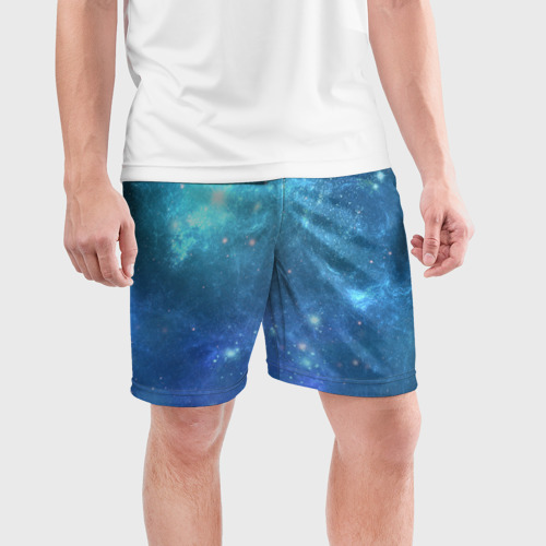 Мужские шорты спортивные с принтом Космос, фото на моделе #1