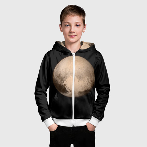 Детская толстовка 3D на молнии Плутон, цвет белый - фото 3
