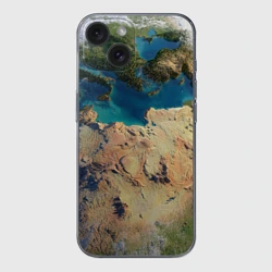 Чехол для iPhone 15 силиконовый с защитой камеры Земля