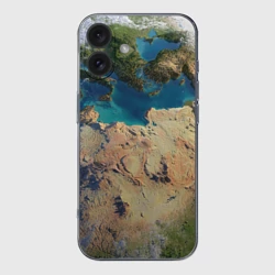 Чехол для iPhone 16 силиконовый с защитой камеры Земля