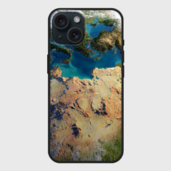 Чехол силиконовый для Apple iPhone 15 матовый Земля