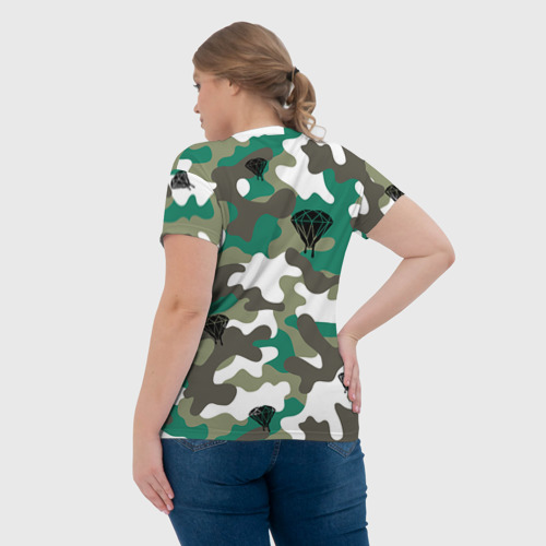 Женская футболка 3D Камуфляж, цвет 3D печать - фото 7