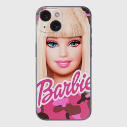 Чехол для iPhone 15 силиконовый с защитой камеры Барби