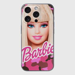 Чехол для iPhone 15 Pro Max силиконовый с защитой камеры Барби