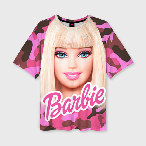 Женская футболка oversize 3D Барби, цвет 3D печать