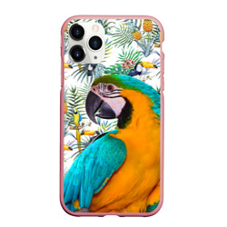 Чехол для iPhone 11 Pro Max матовый Попугаи