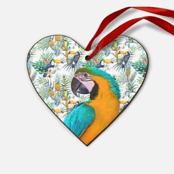 Деревянная игрушка Сердце Попугаи
