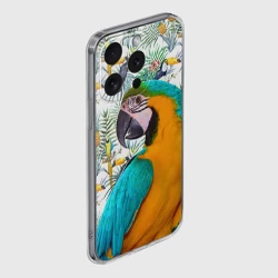 Чехол для iPhone 15 Pro силиконовый с защитой камеры Попугаи - фото 2