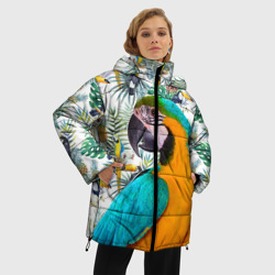 Женская зимняя куртка Oversize Попугаи - фото 2