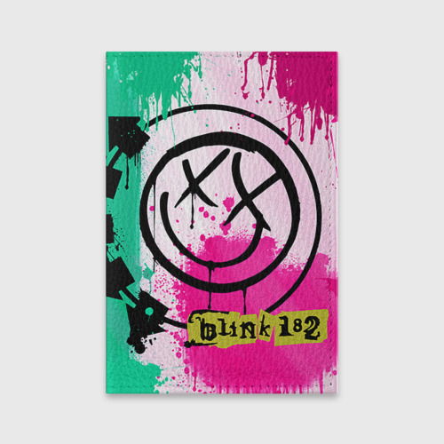 Обложка для паспорта матовая кожа Blink 182, цвет черный