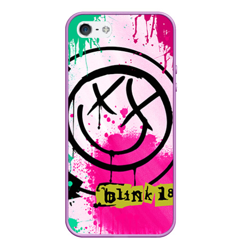 Чехол для iPhone 5/5S матовый Blink 182, цвет сиреневый