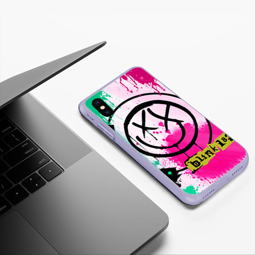 Чехол для iPhone XS Max матовый Blink 182, цвет светло-сиреневый - фото 5