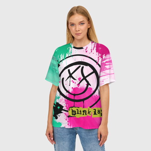 Женская футболка oversize 3D Blink 182 - фото 3