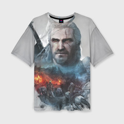 Женская футболка oversize 3D Witcher