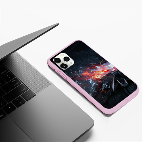 Чехол для iPhone 11 Pro Max матовый Волк, цвет розовый - фото 5