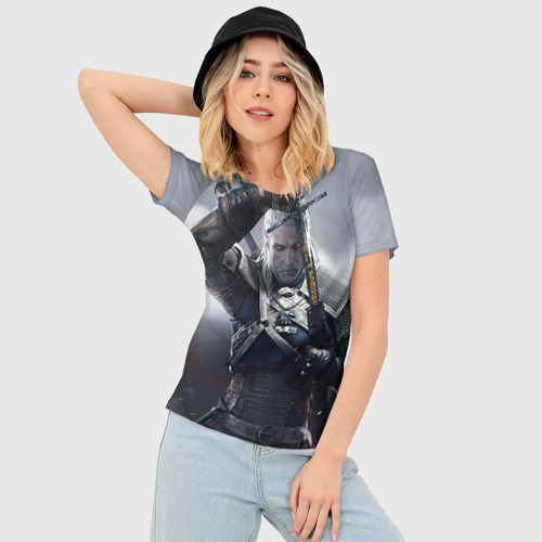 Женская футболка 3D Slim Геральт, цвет 3D печать - фото 3